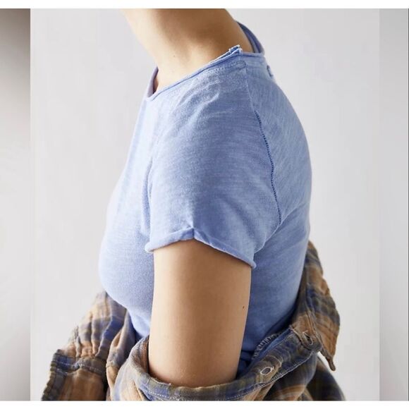 Free People We The Free Be My Baby Tee in blue size XL NEW - Picture 3 of 3